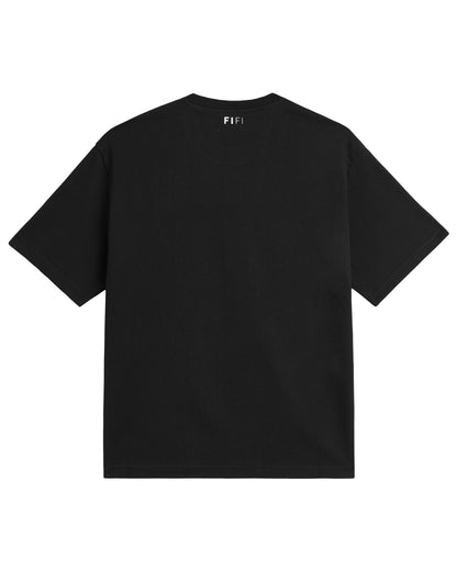 Black boxy t-shirt front view
