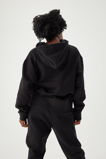 Women wearing Hoodie back view