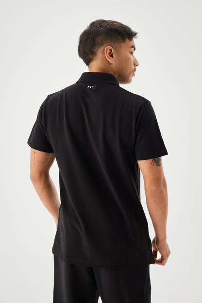 Men wearing Polo Shirt back view