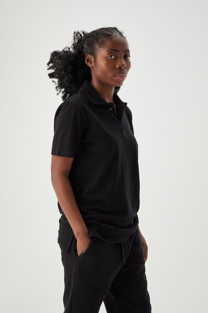 Women wearing Polo Shirt front view